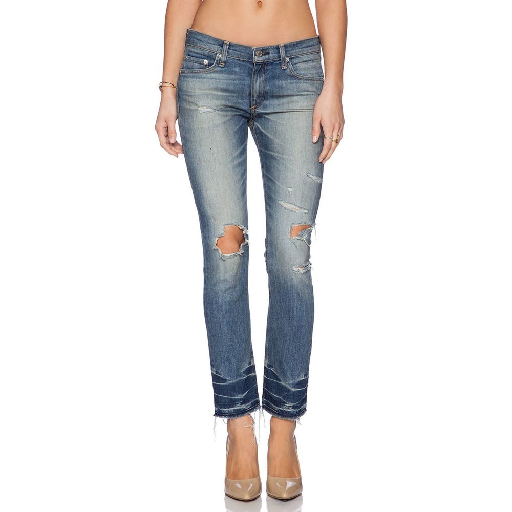 Rag & Bone The Crop Distressed Jeans